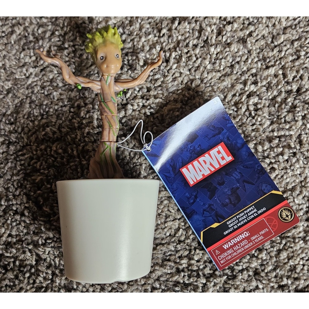 Marvel Groot Push Puppet Toy Dancing Baby Groot Figure Flower Pot Guardians...